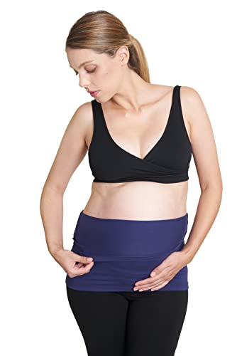 Belly Band Seamless Maternity and Postpartum Shirt Extenders, Cotton, Singles - color: Navy, size: Small