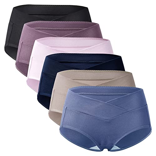 Mama Cotton Women's Under The Bump Maternity Panties Pregnancy Postpartum Maternity Underwear Multi-Pack - color: Multicolor-b 6 Pack, size: Medium