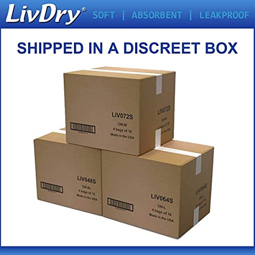 LivDry Adult Incontinence Underwear, Extra Absorbency with Overnight Comfort Bundle - Medium, Bag