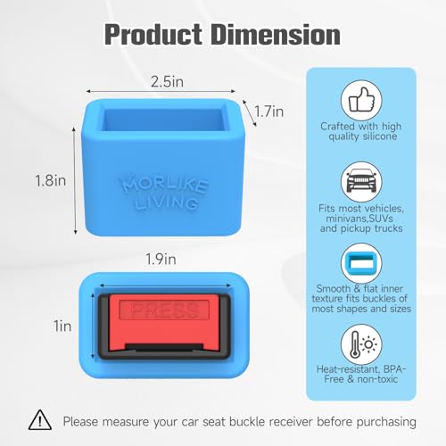 Morlike Silicone Buckle Holder Booster (Blue, 2 Pack) - color: Blue, 2 Pack