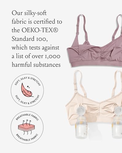 Bodily Do Anything Nursing Bra for Breastfeeding & Hands-Free Pumping - color: Dusk, size: Large