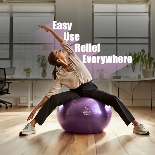 Purple 25-Inch Inflatable Exercise Ball – PVC Core Strengthening & Balance Ball - color: Purple