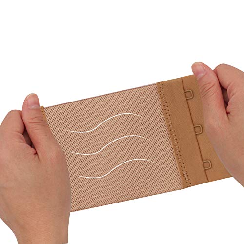 Women's Bra Extender 3 Hook / 2 Hook Bra Extension Strap Soft and Comfortable - color: 6 Pcs Beige, 3 Hook 3/4 Inch