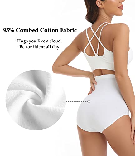 wirarpa Women's Underwear Cotton Super High Waisted Briefs Stretch Full Coverage Panties 4 Pack - color: 00-multicolora3, size: 4X-Large