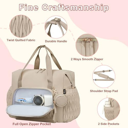 Diaper Tote Bag for Baby 6PCS, Large Mom Hospital Bags with Changing Pad - color: Grey