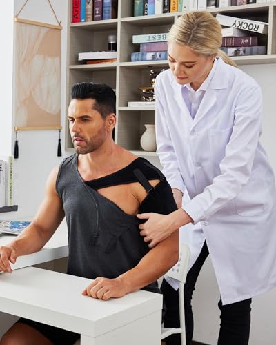 Deyeek Post Shoulder Surgery Shirts for Women Mens Tearaway Snap Tank Tops - color: Dark Grey, size: Medium
