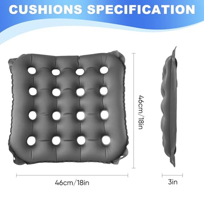 2-Pack Waffle Cushion, Inflatable Seat Cushion for Pressure Relief Seat - color: Gray/Gray