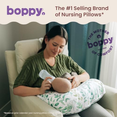 Boppy Nursing Pillow, Safe Ergonomic Breastfeeding & Baby Feeding Support - color: Green Sage Leaf