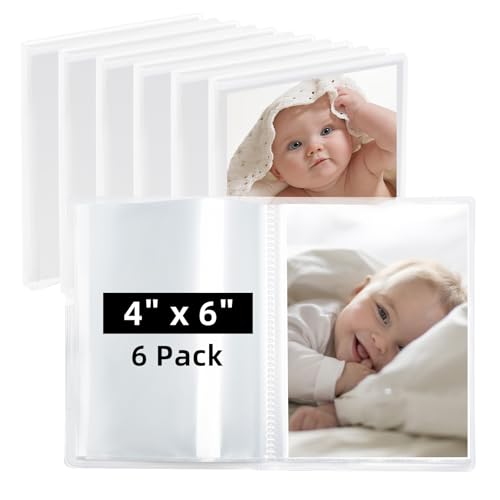 Vienrose Small Photo Album 6 Pack 4x6 Holds 52 Photos Each Transparent - color: Transparent, size: 4x6 (6 PK)