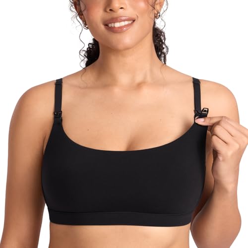 MOMANDA Cotton Nursing Bras for Breastfeeding - color: Black, size: X-Small