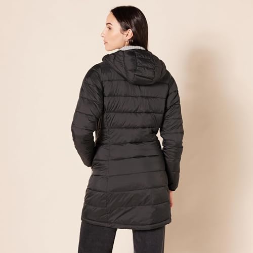 Amazon Essentials womens Lightweight Water-Resistant Packable Hooded Puffer Coat (Available in Plus Size) - color: Black, size: Medium
