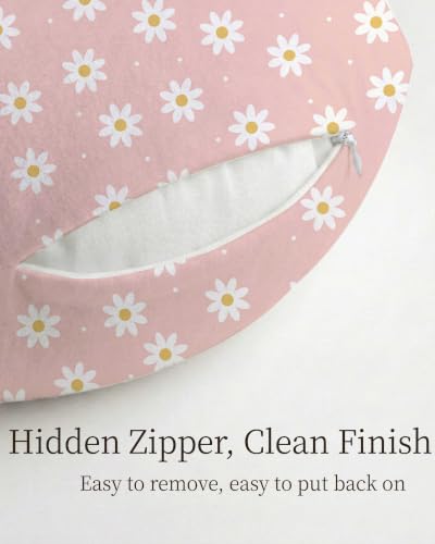 Nursing Pillow Covers 2 Pack, Stretchy Breastfeeding Pillow Covers for Baby - color: Daisy Check