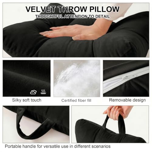 Lumbar Pillow for Car Seat and Office Chair, Classic Black - color: Classic Black