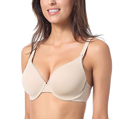 Gratlin Women's Nursing Bras Underwired - color: Beige, size: 34F