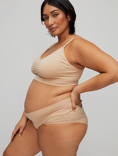 Motherhood Maternity Women’s Plus-Size Seamless Nursing Bras 2-Pack (S-3X) - color: Black/Sandshell, size: Medium
