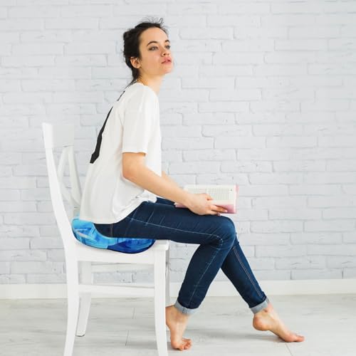 Donut Pillow for Hemorrhoids Seat Cushion for Tailbone Pain Relief - color: Light Blue