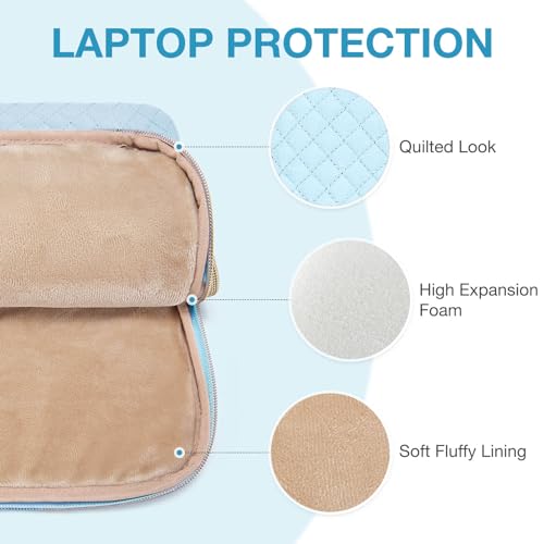 BAGSMART Laptop Sleeve Case with Handle Protective Water-Resistant - color: Blue-Shoulder Strap, size: 15.6 Inch