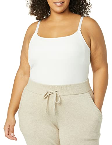 Amazon Essentials Women's Maternity Nursing Tops, Pregnancy Clothes with Adjustable Straps and Built-in Shelf Bra, Pack of 2 - color: 2-pack White, size: X-Small