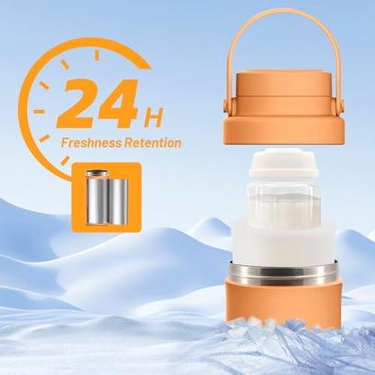 Portable Breast Milk Cooler with 2×300ml Inner Bottles,No Spills - color: P2