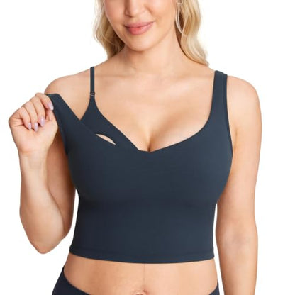 MOMANDA Longline Sports Nursing Bras - color: Twilight Blue, size: X-Small