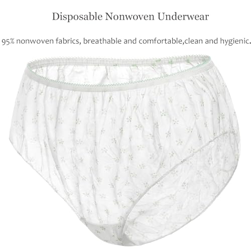 Women’s Nonwoven Underwear Mid Waist Full Coverage Briefs Soft Breathable Panties (10pk) - size: Medium-Large