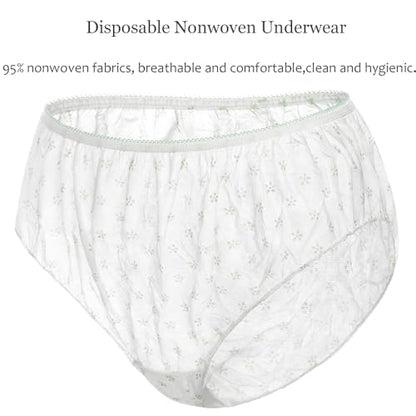 Women’s Nonwoven Underwear Mid Waist Full Coverage Briefs Soft Breathable Panties (10pk) - size: Medium-Large