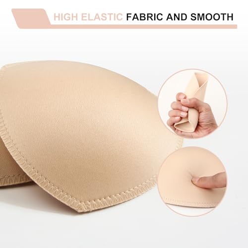 3 Pairs Bra Pads Inserts Push up, Breathable Breast Enhancers Inserts for Sport Bra, Sew in Bra Cups for Dresses - size: C/D/E