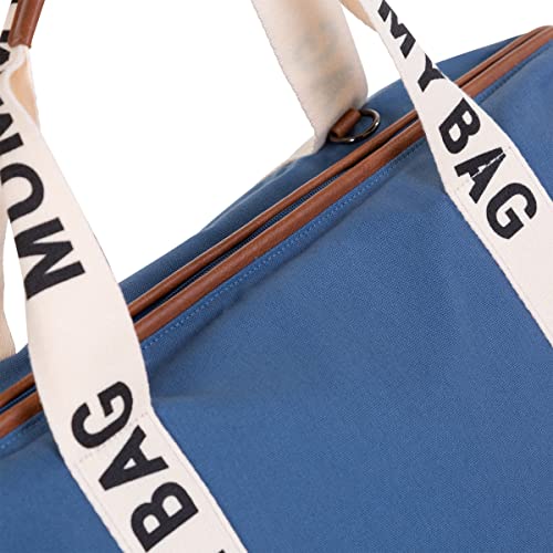 Childhome Signature Mommy Bag, Sporty Diaper Bag, Water Repellent Tote Bag, Large Diaper Bag, Baby Essentials Travel Bag, Hospital Bag for Labor and Delivery (Indigo) - style: Signatureindigo