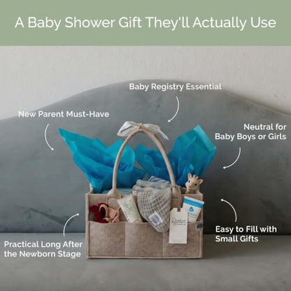 Parker Baby Co. Felt Diaper Caddy Organizer - Regular, Oatmeal - color: Oatmeal (Heathered Brown), size: Regular