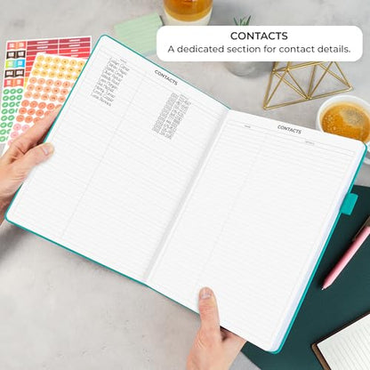 Clever Fox Appointment Book, 15-Minute Daily Planner, Undated Turquoise - color: Turquoise