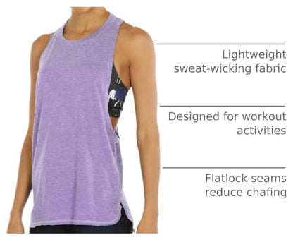 icyzone Women's Racerback High Neck Workout Athletic Yoga Muscle Tank Tops - color: Lavender, size: Medium