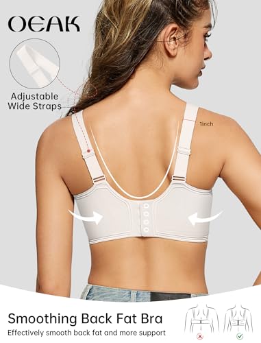 OEAK Women Jelly Bra Wireless Anti Sagging Full Coverage Bras - color: White, size: Large