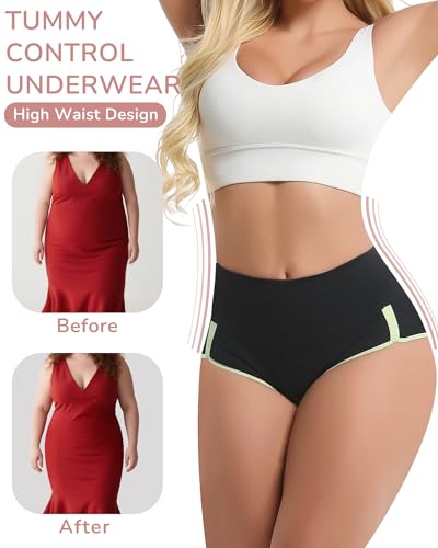 Women's Cotton Underwear Tummy Control Ladies Panties 4 Pack - size: X-Large