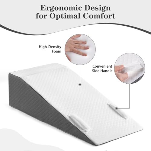 Hapiclody Leg Elevation Pillow for After Surgery – Knee Surgery Recovery Leg Support Pillow with Handle, Designed for Knee Replacement Recovery, Single Leg Elevating Wedge