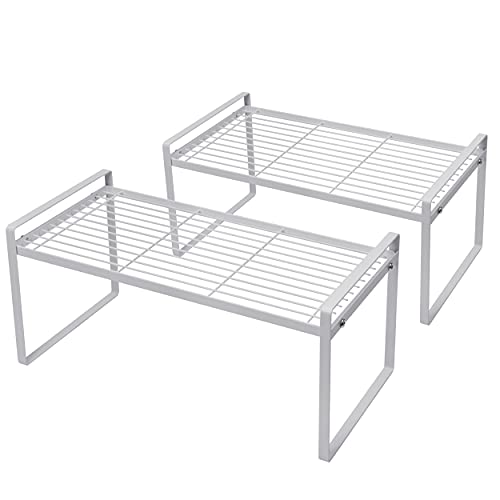 Shantton Cabinet Shelf Organizer, Pantry Shelf Rack, White 16x8.3x7.3 - color: White, size: L16" W8.3" H7.3"