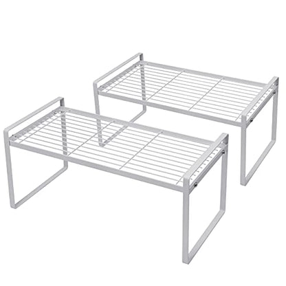 Shantton Cabinet Shelf Organizer, Pantry Shelf Rack, White 16x8.3x7.3 - color: White, size: L16" W8.3" H7.3"