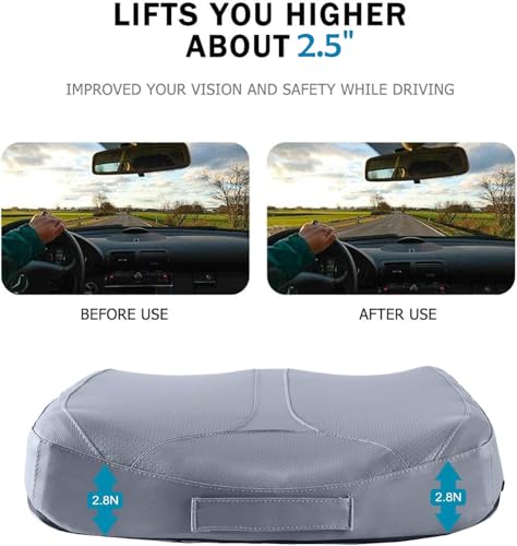 Car Memory Foam Heightening Seat Cushion for Short People Driving. - color: Gray