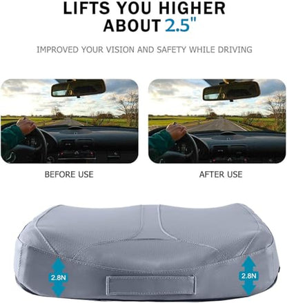 Car Memory Foam Heightening Seat Cushion for Short People Driving. - color: Gray