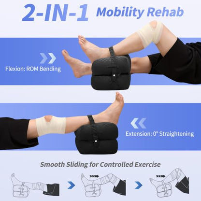 Foldable Knee Pillow for Side Sleepers - Adjustable 3.5-7in - color: Qpg-black