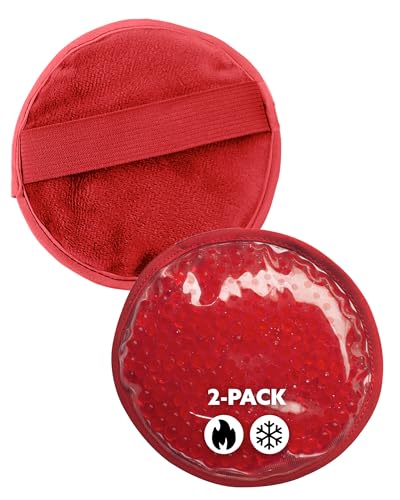 Alpi Circle Plush Gel Ice Packs, Hot or Cold Eye Mask with Beads - color: Red, size: Circle 2 Pack