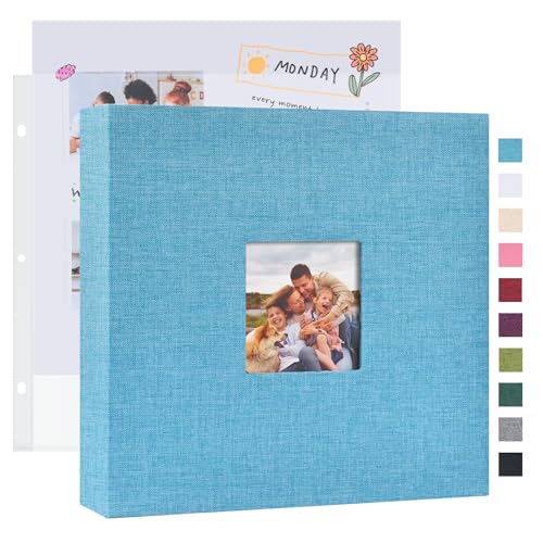 Mublalbum 12x12 Inch 3 Ring DIY Scrapbook Photo Album 40 Pages, Blue - color: Blue, size: 12x12 Inch 40 Pages