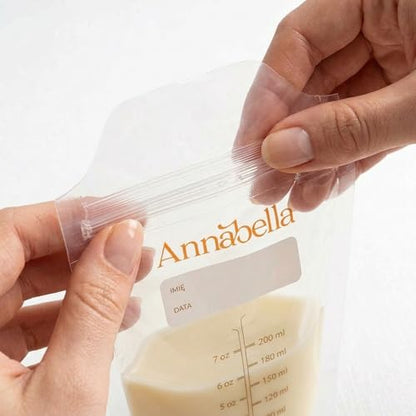 Annabella Breast Milk Storage Bags 50-Pack - BPA Free, Double Seal