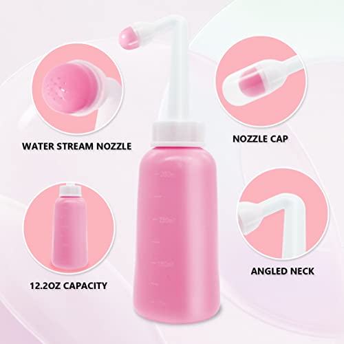 12oz Upside Down Peri Bottle for Postpartum Care, Perineal Cleansing Bottle - color: Pink