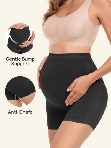 Summer Mae Maternity Shapewear Viscose Made from Bamboo Seamless for Dress - color: Black, size: Medium