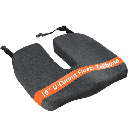 Larger Seat Cushion for Office Chair,10-Inch Extended U-Cutout