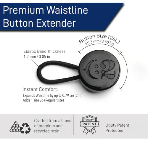 C2 2Pcs Pants Button Extenders - Black - 24L
