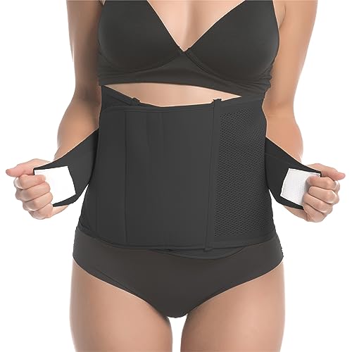 UpSpring Faja postpartum belly band, after baby shapewear wrap - color: Black, size: Small-Medium