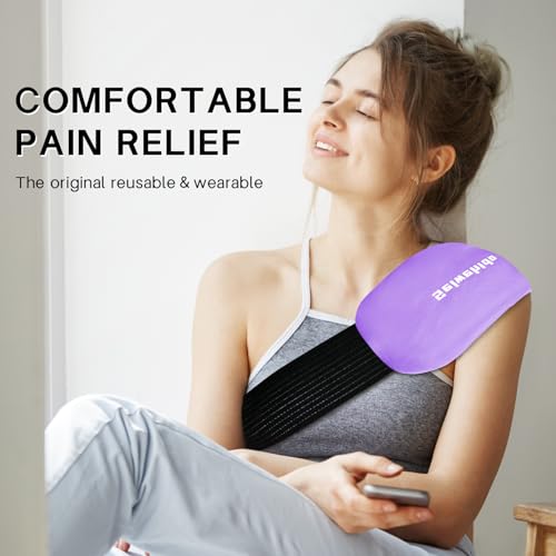 Ice Packs for Injuries Reusable Gel 2 Hot Cold Compress Therapy Pack - color: Purple, size: Large 12 x 6 Inch
