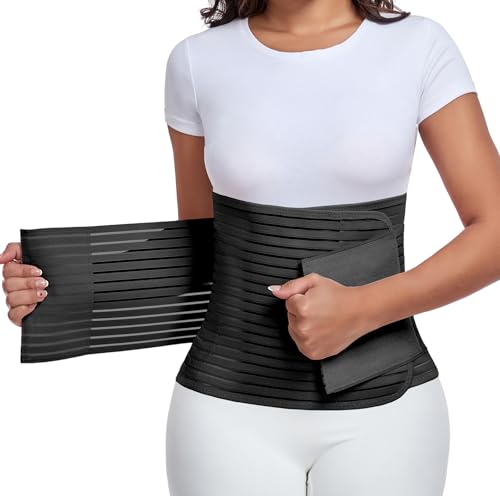 Postpartum & Post Surgery Abdominal Binder. Postpartum Belly Band - color: Black-M