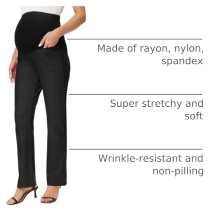 Foucome Women's Maternity Pants Over Belly Dress Work Pants - color: Dark Melange Grey, size: Medium